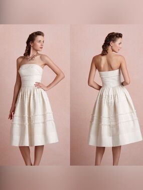 BHLDN | Dresses | Anthropologie Bhldn Evelyn Lace Vneck Highlow Midi Dress  Medium | Poshmark